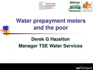 Water prepayment meters and the poor