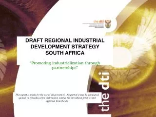 DRAFT REGIONAL INDUSTRIAL DEVELOPMENT STRATEGY SOUTH AFRICA