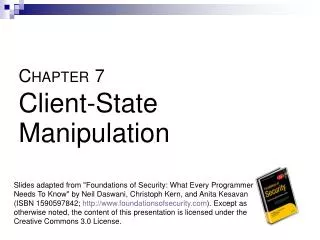 C HAPTER 7 Client-State Manipulation