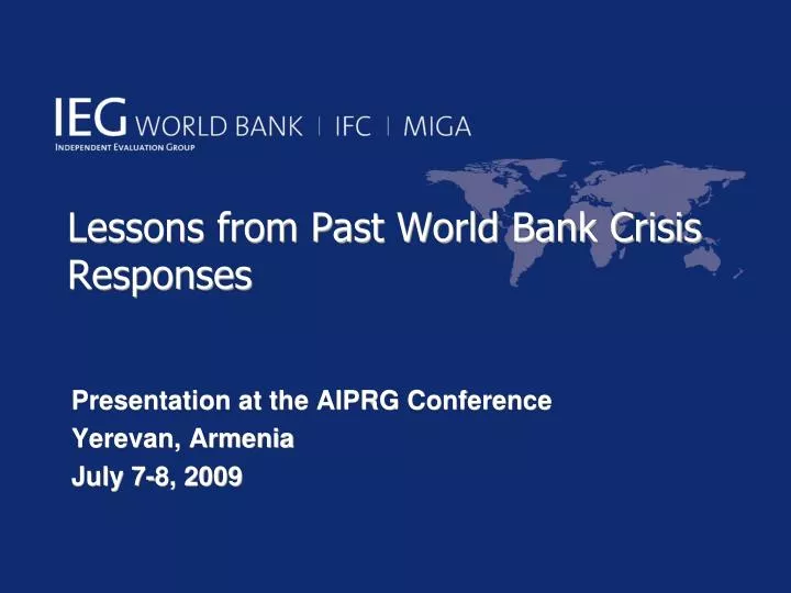 lessons from past world bank crisis responses