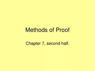 Methods of Proof