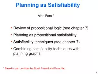Planning as Satisfiability
