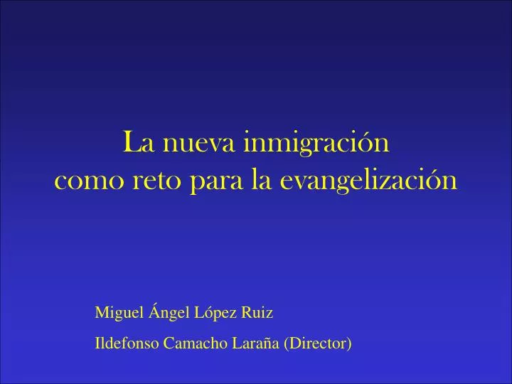 la nueva inmigraci n como reto para la evangelizaci n