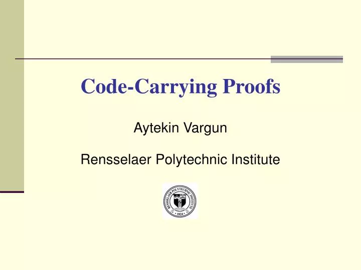 code carrying proofs