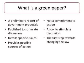 What is a green paper?