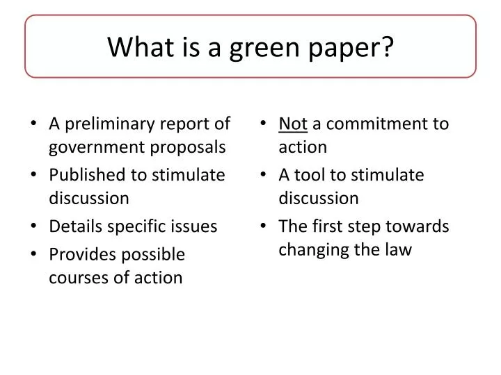 what is a green paper