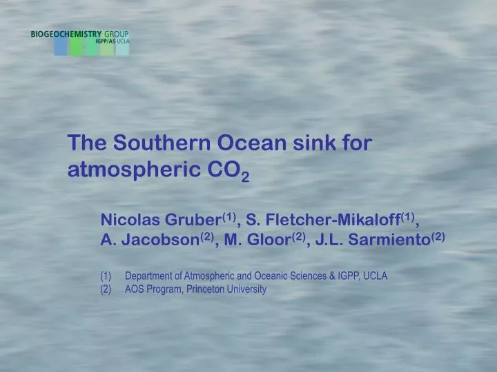 the southern ocean sink for atmospheric co 2