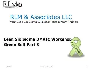 RLM &amp; Associates LLC Your Lean Six Sigma &amp; Project Management Trainers