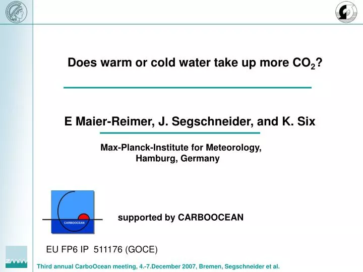 does warm or cold water take up more co 2