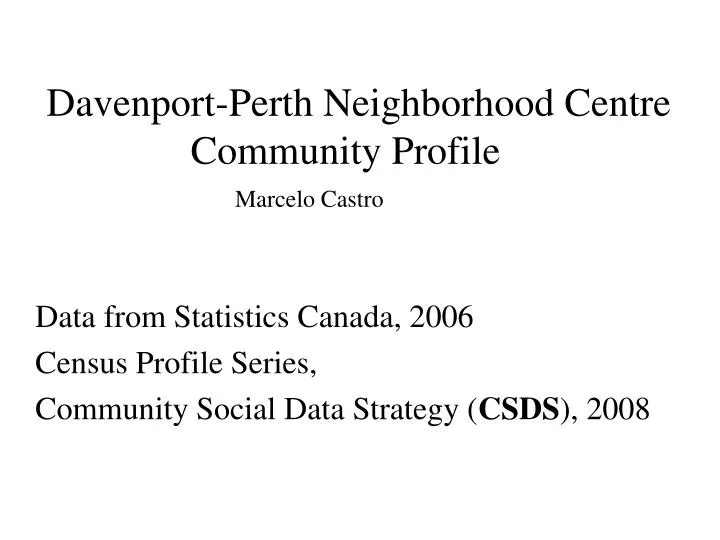 davenport perth neighborhood centre community profile