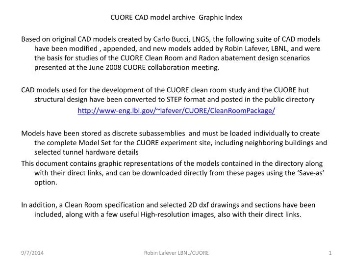 cuore cad model archive graphic index