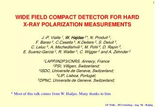 WIDE FIELD COMPACT DETECTOR FOR HARD X-RAY POLARIZATION MEASUREMENTS