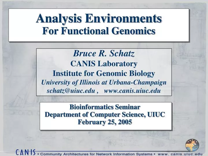 analysis environments for functional genomics