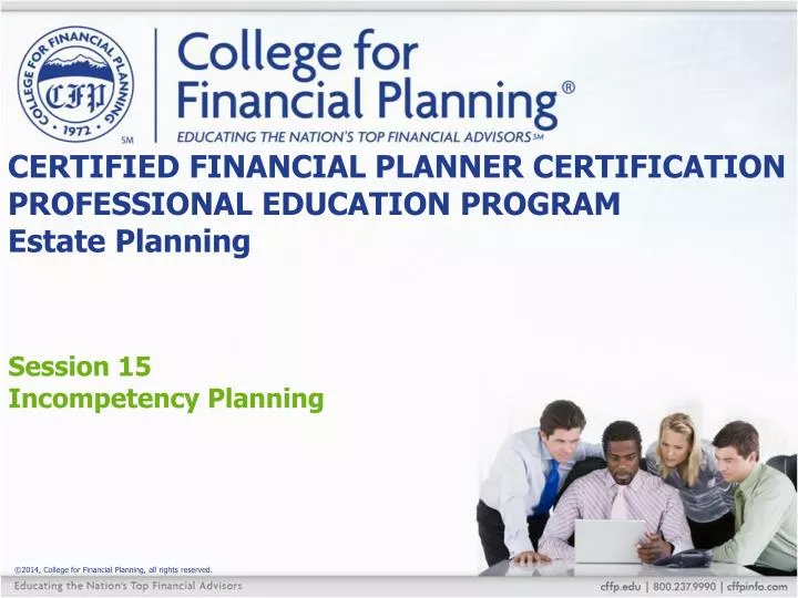 certified financial planner certification professional education program estate planning