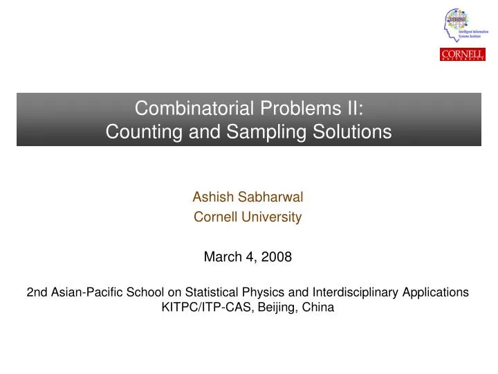 combinatorial problems ii counting and sampling solutions