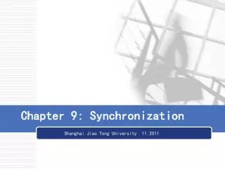 Chapter 9: Synchronization