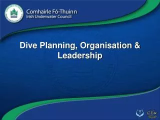 Dive Planning, Organisation &amp; Leadership