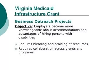 Virginia Medicaid Infrastructure Grant