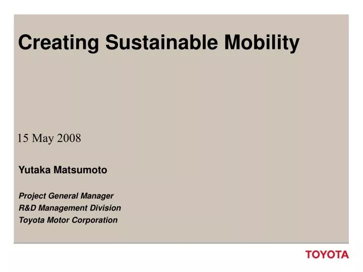 creating sustainable mobility