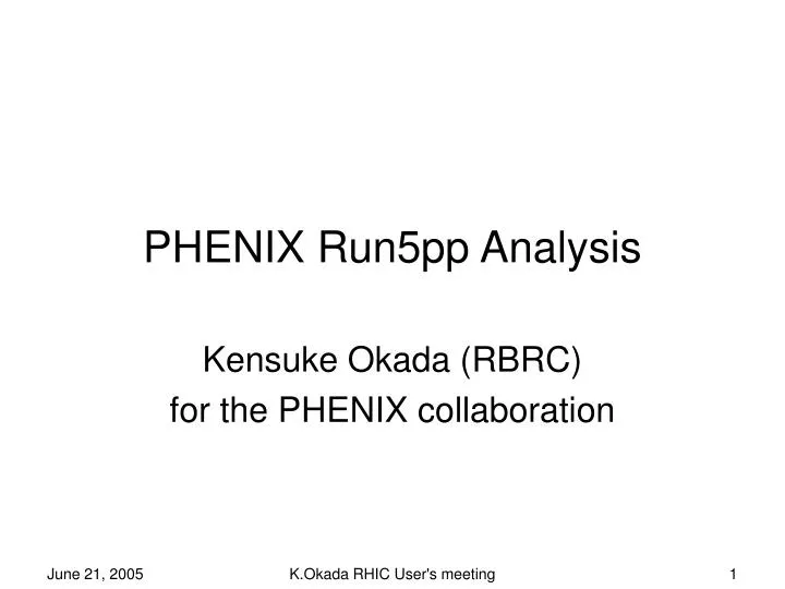 phenix run5pp analysis