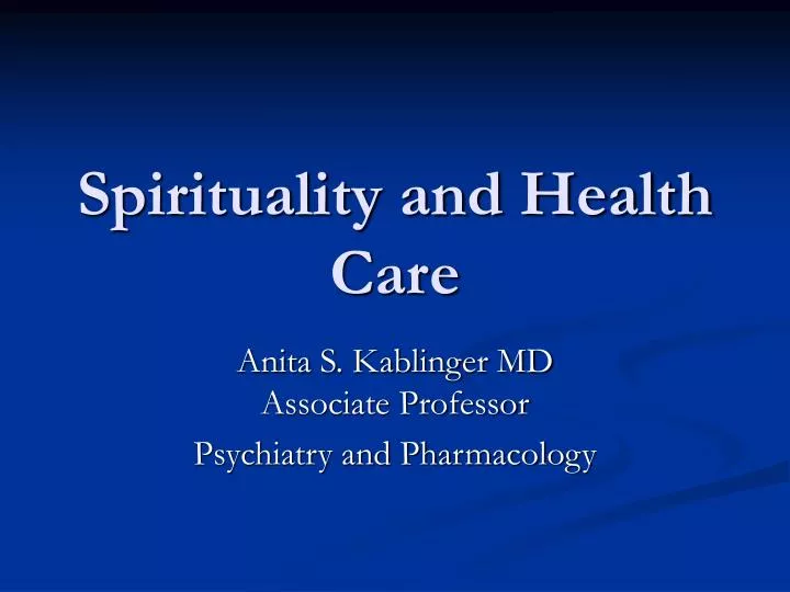 spirituality and health care
