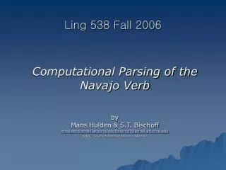 Ling 538 Fall 2006