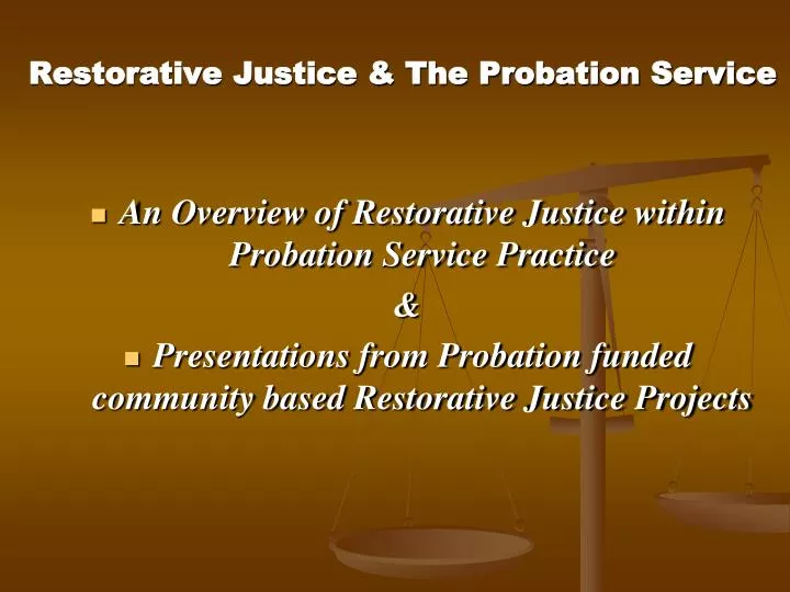 restorative justice the probation service
