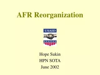 AFR Reorganization