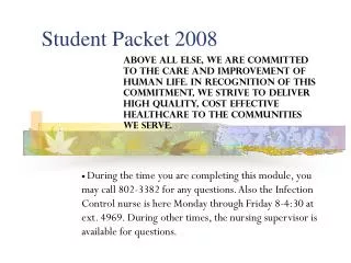 Student Packet 2008