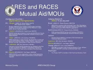 ARES and RACES Mutual Aid/ MOU s