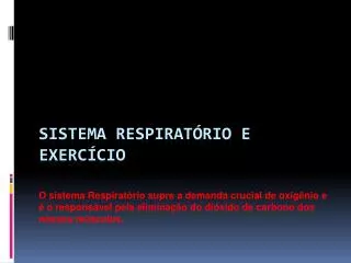 sistema respirat rio e exerc cio