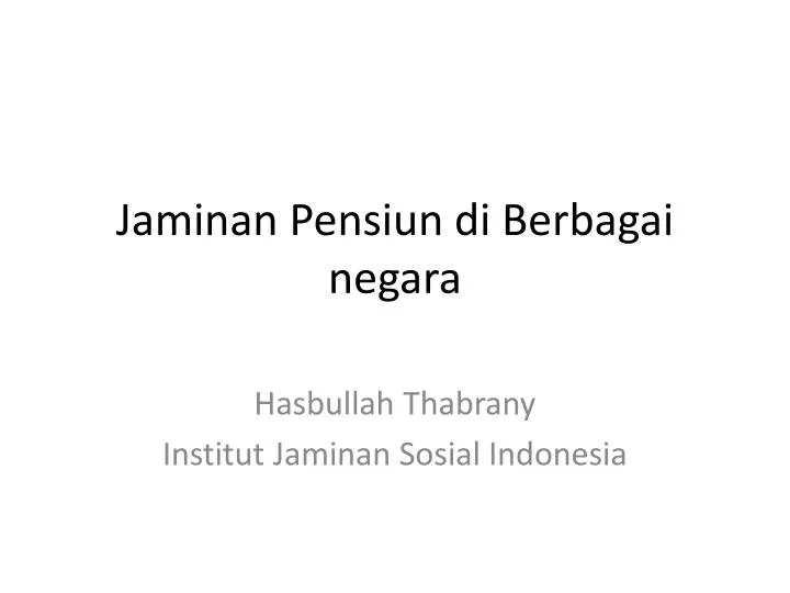 jaminan pensiun di berbagai negara