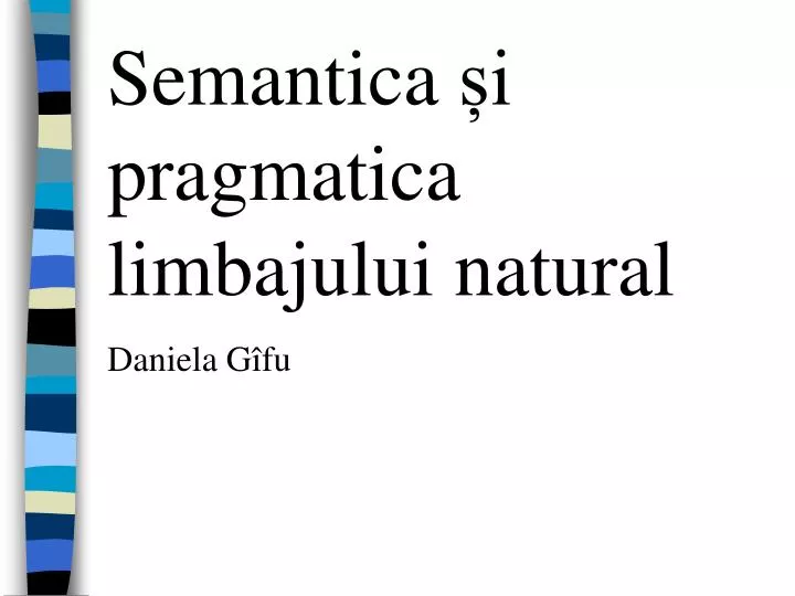 semantica i pragmatica limbajului natural