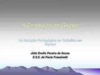 a condu o de grupos
