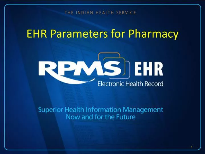 ehr parameters for pharmacy