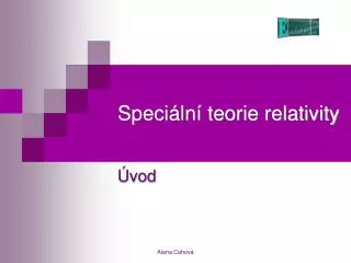 speci ln teorie relativity