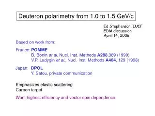Deuteron polarimetry from 1.0 to 1.5 GeV/c