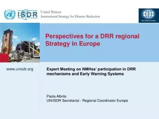 Perspectives for a DRR regional Strategy in Europe