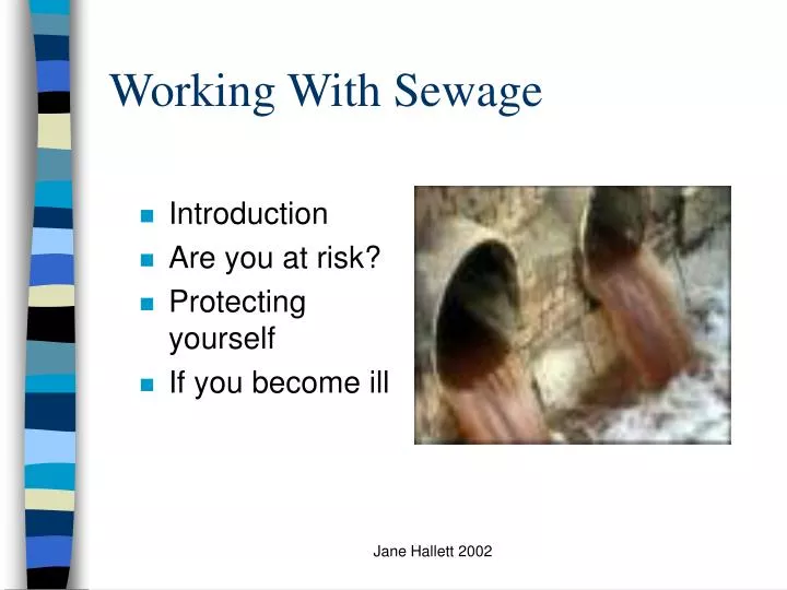 working with sewage