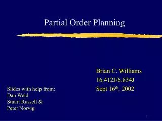 Partial Order Planning