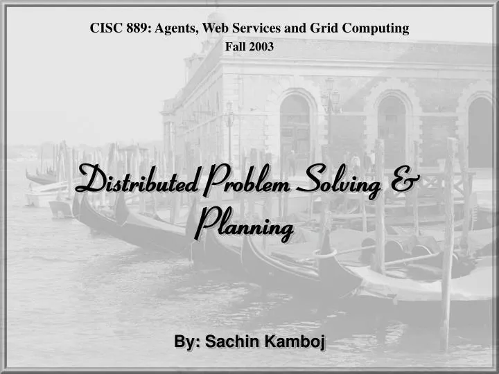 distributed problem solving planning