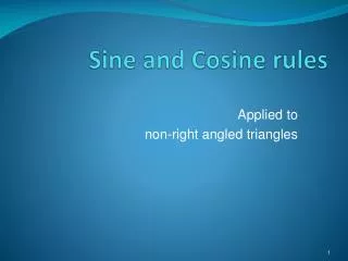 Sine and Cosine rules