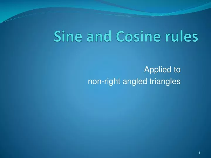 sine and cosine rules