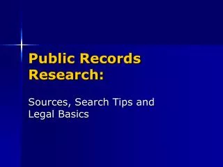 Public Records Research: