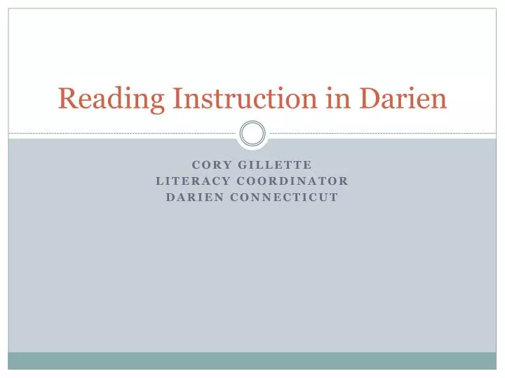 reading instruction in darien