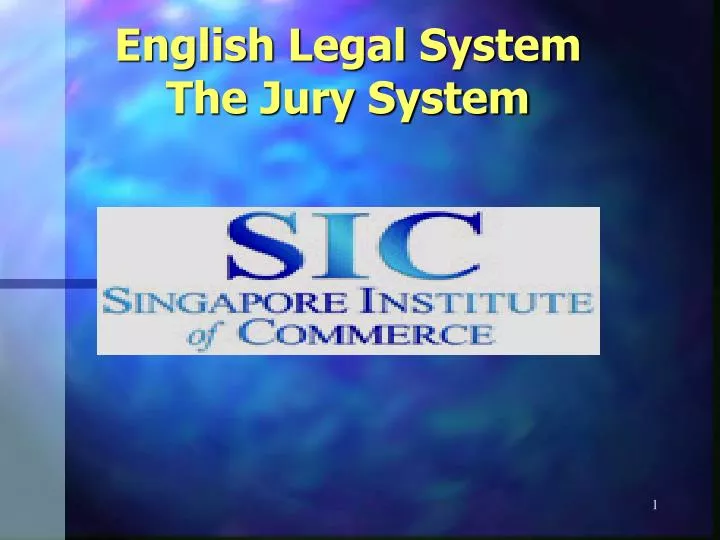 english legal system the jury system