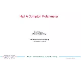 Hall A Compton Polarimeter