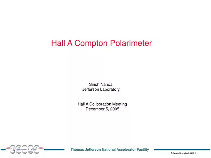 hall a compton polarimeter