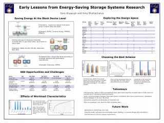 Early Lessons from Energy-Saving Storage Systems Research