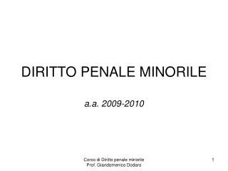 diritto penale minorile